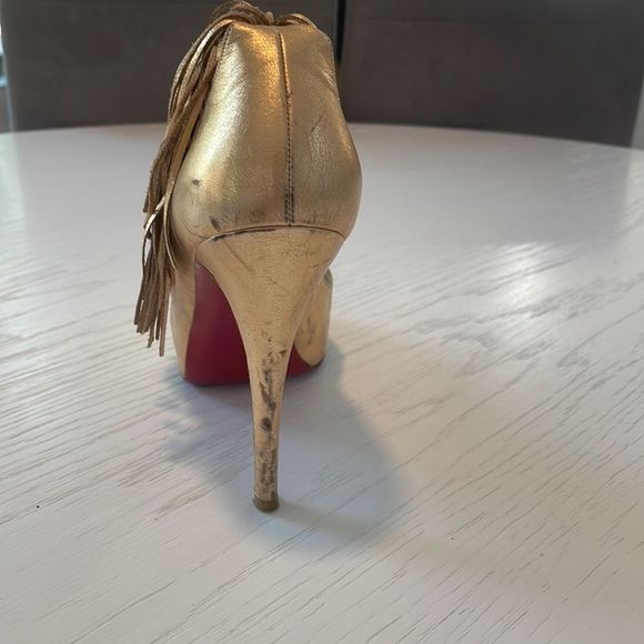 Christian Louboutin Metallic Fringe Heels - Picture 10 of 16